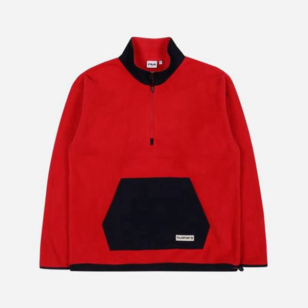 Fila Bunda Panske Červené - Fleece Half Zip Vypredaj - Slovakia 67598-FULX